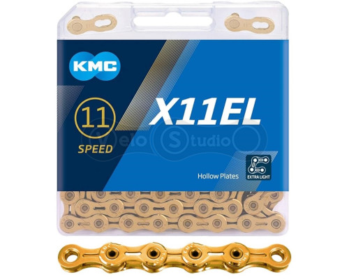 Цепь KMC X11EL Ti-N Gold 11 скоростей 118 звеньев + замок