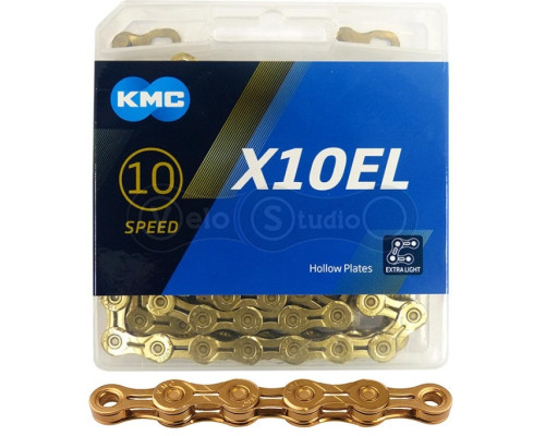 Ланцюг KMC X10EL Ti-N Gold 10 швидкостей 114 ланок + замок