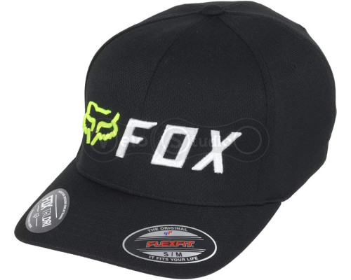 Кепка FOX Apex Flexfit Hat Black/Yellow L/XL