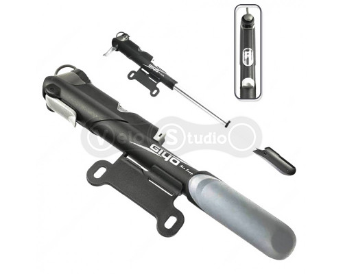 Насос Giyo GP-63S з манометром чорний телескопічний