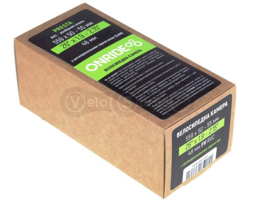 Велосипедна камера ONRIDE RVC із герметиком Slime 26x1.75-2.15 FV 48