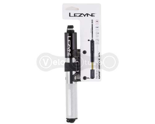 Ручний насос Lezyne Grip Drive HV-M 90 psi сріблястий