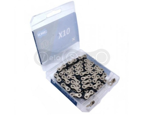 Цепь KMC X10 Silver/Black 10 скоростей 114 звеньев + замок