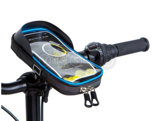 Велосипедна сумка на кермо BRAVVOS SJ-001 чорна із синім