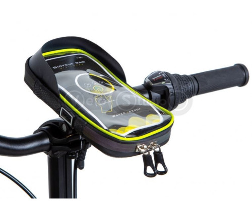 Велосумка на кермо BRAVVOS SJ-001 чорна із салатовим