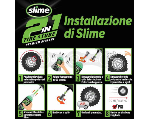 Герметик Slime 2IN1 Sealant 473 мл бескамерный/камерный