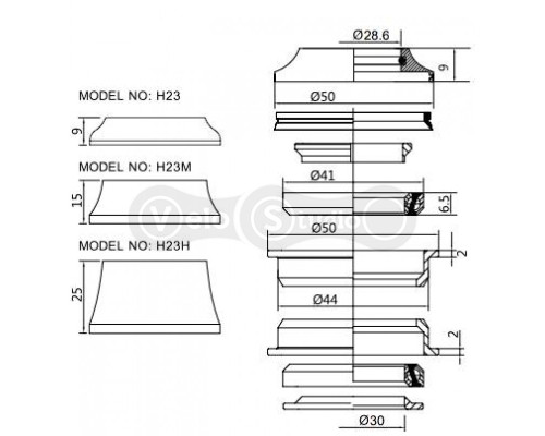Рулевая колонка Kenli KL-B310 1-1/8 44 мм (промышленные подшипники)