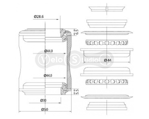 Рулевая колонка Kenli KL-411 1-1/8 полуинтегрированная