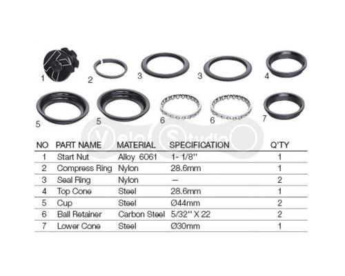 Рулевая колонка Kenli KL-411 1-1/8 полуинтегрированная