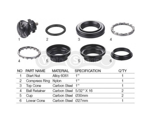 Рульова колонка Kenli KL-B207 1-1/8 напівінтегрована