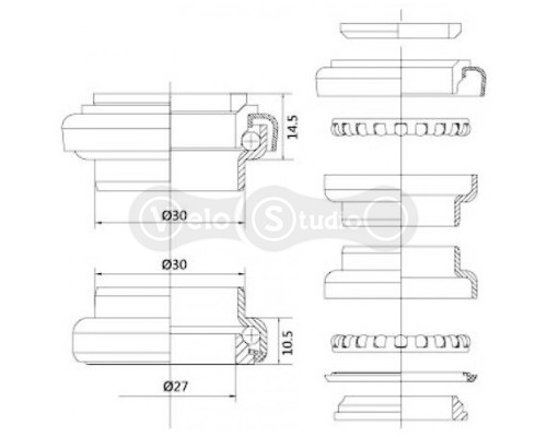 Рульова колонка Kenli KL-B207 1-1/8 напівінтегрована