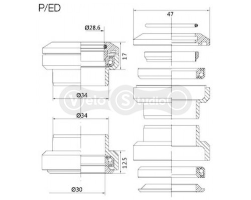 Рульова колонка Kenli KL-B208 1-1/8 (промислові підшипники)