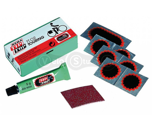 Велоаптечка TipTop TT-02 в комплекте: 7 заплат, 1 наждак, 1 клей