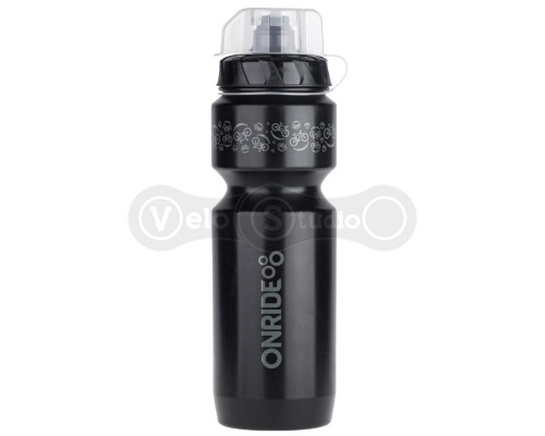 Фляга ONRIDE Positive 800 мл чорний/білий принт з ковпачком