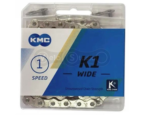 Ланцюг KMC K1 Wide Silver/Silver одношвидкісний 112 ланок + замок