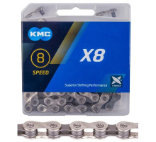 Цепь KMC X8 Silver/Gray 8 скоростей 114 звеньев + замок