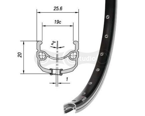 Обод Mach1 260, 700C 36 отверстий AV, черный