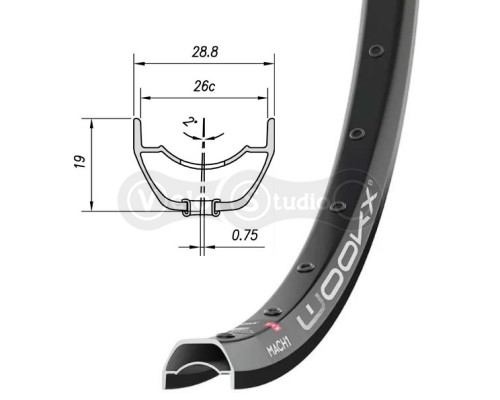 Обод Mach1 WOOKX, 29 дюймов 28 отверстий, Tubeless Ready