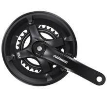 Шатуны Shimano FC-TY501, 175мм, 46x30, пластиковая защита, черные, OEM