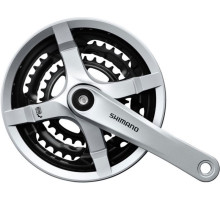Шатуны Shimano FC-TY501, 170мм, 42X34X24, 6/7/8 скоростей, защита звезд, серые