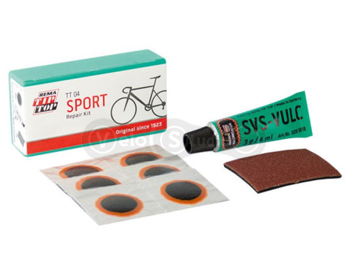 Велоаптечка TipTop TT-04 SPORT в комплекте: 5 латок, 1 наждак, 1 клей