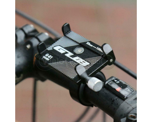 Утримувач гаджета GUB G-81 на кермо алюмінієвий, чорний