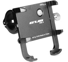Держатель гаджета GUB PRO-3 на руль алюминиевый для PowerBank/телефонов в чехлах, черный