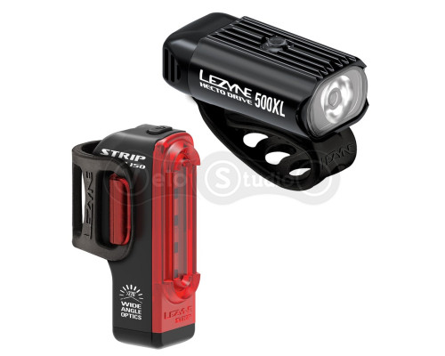 Комплект Lezyne Hecto Drive 500XL/Strip Drive USB 500/150 Lum чёрный