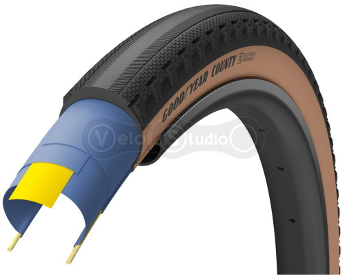Велопокришка GoodYear Country 700x40, складана, Tubeless, 120TPI, Tan