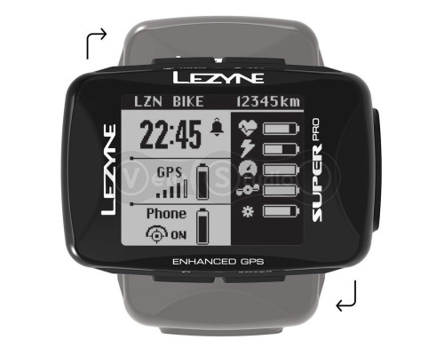 Велокомпьютер Lezyne Super Pro GPS HR/ProSC Loaded черный