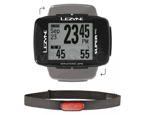 Велокомпьютер Lezyne Super Pro GPS HR Loaded черный