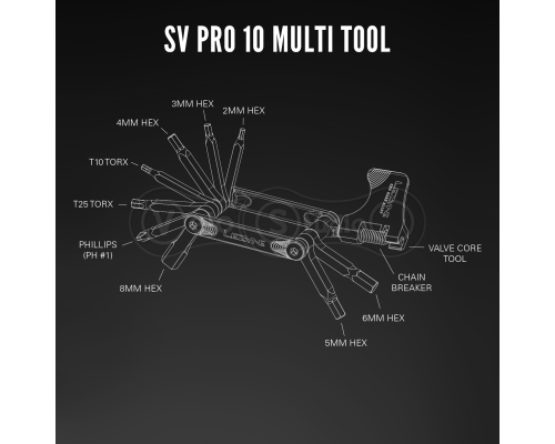 Мультитул Lezyne SV PRO 10 з вижимкой ланцюга