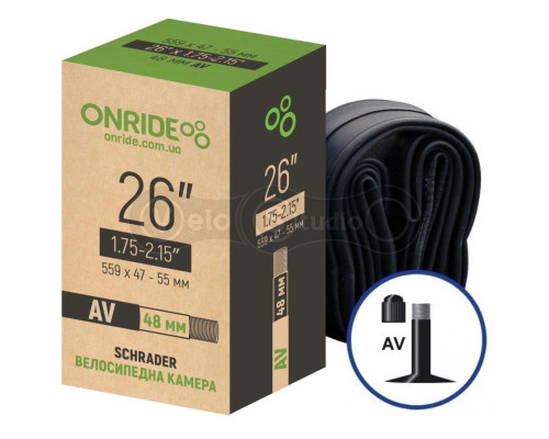 Велосипедна камера ONRIDE 26"x1.75-2.15" AV 48