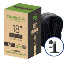 Велосипедная камера ONRIDE 18x1.75-2.15, AV 48