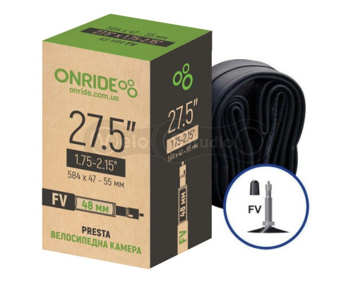Велосипедна камера ONRIDE 27.5"x1.75-2.15" FV 48
