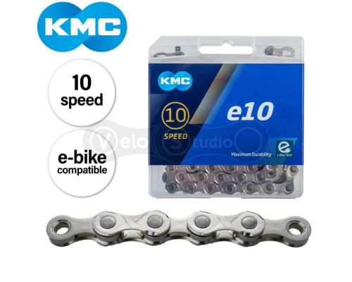 Ланцюг KMC E10 Silver 10 швидкостей 122 ланки + замок (E-Bike)