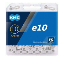 Цепь KMC E10 Silver 10 скоростей 122 звена + замок (E-Bike)