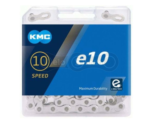Ланцюг KMC E10 Silver 10 швидкостей 122 ланки + замок (E-Bike)