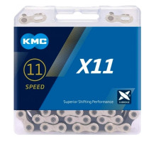 Цепь KMC X11 Silver/Black 11 скоростей 118 звеньев + замок