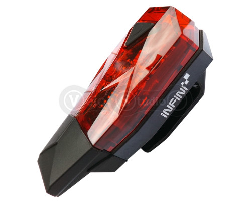 Мигалка задняя Infini MINI LAVA I-261R, 3 диода, 4 режима, USB кабель, с крепл.