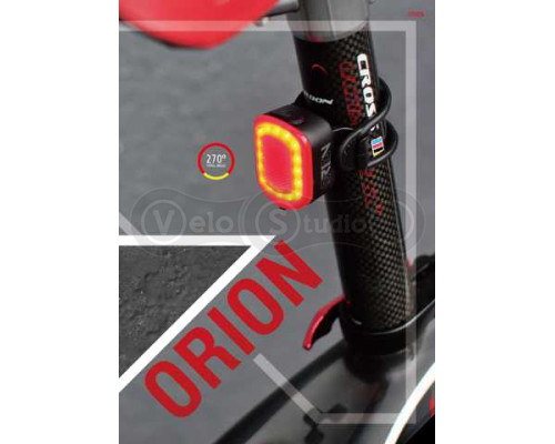 Мигалка задняя Moon Orion 50 люмен, встроенный аккум, USB-MICRO кабель, черная