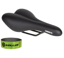 Сідло ONRIDE Nap, рамки сталь, чорне, 272 х 155 мм + світловідбивна смужка KLS 3M 30 см