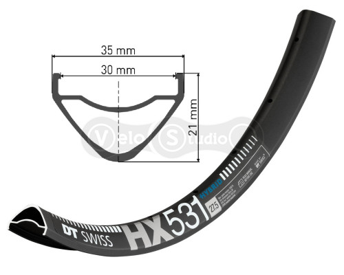 Обод DT Swiss HX 531 27x35 28 спиц