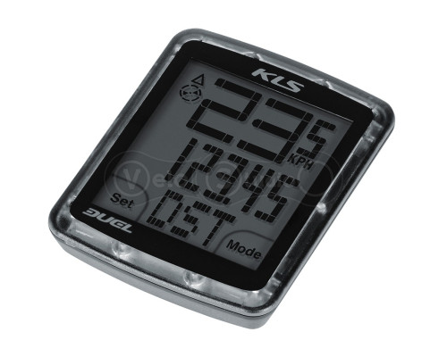 Велокомп'ютер KLS Duel WL бездротовий 10 функцій сірий