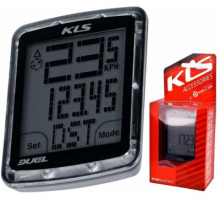 Велокомп'ютер KLS Duel WL бездротовий 10 функцій сірий