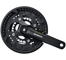 Шатуни Shimano FC-T4010 Alivio, Octalink 175 мм, 44x32x22, чорні із захистом