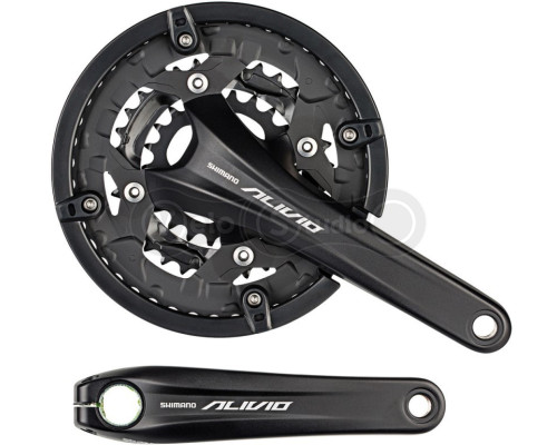 Шатуны Shimano FC-T4060 Alivio, Octalink 175 мм, 44x32x22, черные с защитой