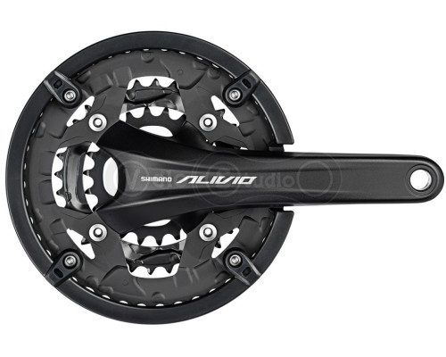 Шатуны Shimano FC-T4060 Alivio, Octalink 175 мм, 44x32x22, черные с защитой