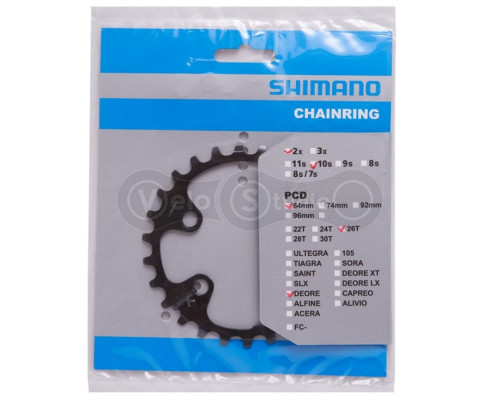Звезда шатунов Shimano FC-M6000-2 Deore 26 зуба, для 326-36T, BG, 10-11 скоростей