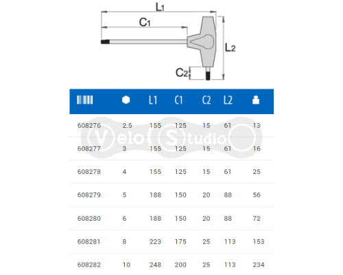 Шестигранник Unior Tools с закруглённой головкой 8 мм